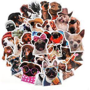 100pcs Funny Dog Stickers Cute Animal Sticker for Journaling Laptop Scrapbook Water Bottles Guitar Suitcase Phone Snowboard Puppy Decals Waterproof Vinyl Gifts for Adults Boys Girls Gift
