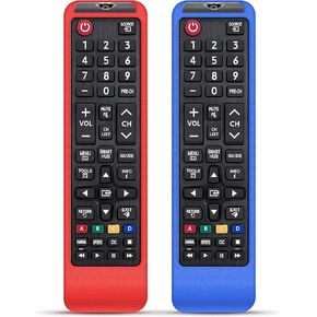 [2 Pack] Samsung-TV-Remote Cover Compatible with Samsung Replacement LED LCD HD TV 3D Smart TV Remotes| BN59-01199F | BN59-01315A | Red+Blue