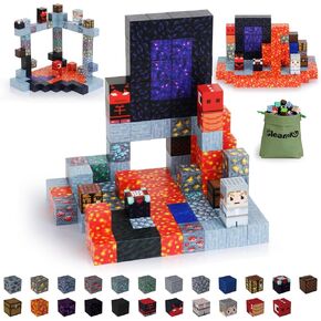 123PCS Magnetic Blocks - Forest Castle Theme Magnetic Blocks Building Toys, Toddler Magnet Toys STEM Building Game Sensory Gift for Kids Ages 3 4 5 6 7 8 9+ Boys Girls Birthday Gifts