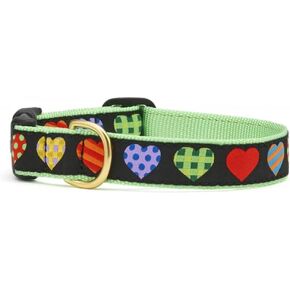 Up Country Heart and Valentine Patterns Dog Collars and Leashes (Colorful Hearts Dog Collar, X-Large (18 to 24 Inches) 1 Inch Wide Width)