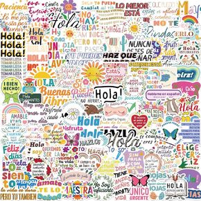 100 PCS Spanish Motivational Stickers Spanish Stickers for Students Positive Affirmations Stickers Motivational Stickers for Teens Inspirational Stickers for Water Bottles