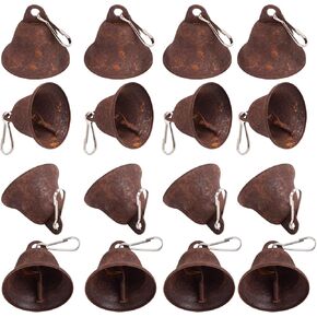 MCPINKY 45PCS Craft Bells, Silver Jingle Bells Vintage Bells (1.7" x 1.5") Small Silver Bells with Spring Hooks Hanging for Wind Chimes Housebreaking Doorbell Wedding Decor DIY Favor