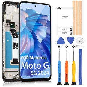 for Motorola Moto G 5G 2024 Screen Replacement Kits for Moto G 5G LCD Display XT2417-1 XT2417 XT2417D Digitizer Touch Screen Assembly with Frame