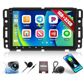 Car Stereo Radio for Chevrolet Chevy Silverado Tahoe GMC Sierra Yukon with Wireless CarPlay Android Auto 8" Touch Screen Android 13 Car Radio with Bluetooth HiFi GPS Backup Camera Head Unit - 1G+32G