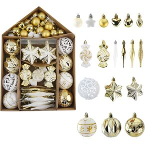 130 Pcs Christmas Ball Ornaments, Christmas Tree Decoration Set Blue White Silver Christmas Ball Shatterproof Hanging Ornament Decorations for Christmas Tree, Wreaths (Blue)
