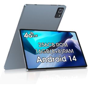 CWOWDEFU Android Tablet, 10-Inch Tablet, 4G LTE Tablet & Phone, Features 2K (1920 * 1200) Incell Screen, 256 GB ROM, 16 GB RAM, WiFi, Bluetooth, GPS, All Mantel Made