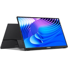 AUSDOM 15.6 Portable Laptop Monitor: FHD 1080P 15.6 inch Portable Second Screen External Travel Monitor, HDMI USB-C Powered Extra Mobile Computer Secondary Display Additional for Laptop MacBook