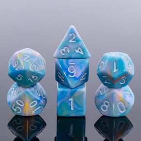 6 Pieces 20 Sided DND Dice,D20 Polyhedral Dice,22mm Pearl Color Dices Assortment D20 Dice,20 Sided Cube D&D Dice Set for Dungeons and Dragons, RPG, MTG Table Games(6 Colours)