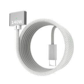 140W USB-C To Magnetic 3 Cable,6.6FT/2M Magnetic Charging Cable For MacBook Air 2024 M3 13/15inch,MacBook Air 2022/2023 M2,MacBook Pro 2023 M2 Pro & Max 14"16",MacBook Pro 2021 M1 & Max 14"16"