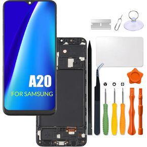 بديل لشاشة LCD Samsung Galaxy A20 2019 مع إطار لهاتف Samsung A205 A205U A205F A205G A205F/DS A205FN A205GN/DS A205YN A205G/DS مجموعة محول رقمي لشاشة تعمل باللمس شاشة LCD مع طقم إصلاح in Kuwait