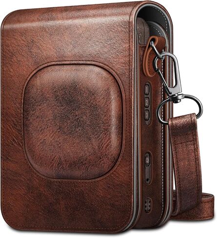 FINTIE Carrying Case for Fujifilm Instax Mini LiPlay Hybrid Instant Camera | Premium Vegan Leather, Camera Travel Bag, Adjustable Shoulder Strap, Snap Closure, Removable Front Cover, Agave Green in Kuwait