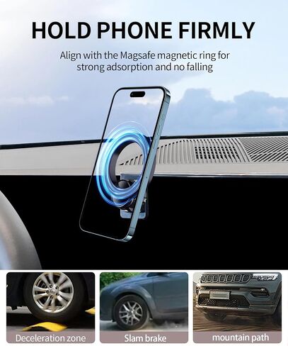 حامل هاتف السيارة لملحقات 2024 2025 BMW 5 Series / 2024 2025 BMW i5 مقاس 14.9 بوصة مشبك ثابت للشاشة، حامل هاتف متوافق مع MagSafe، حامل الهاتف الخلوي لا يؤثر على فتحة التهوية in Kuwait