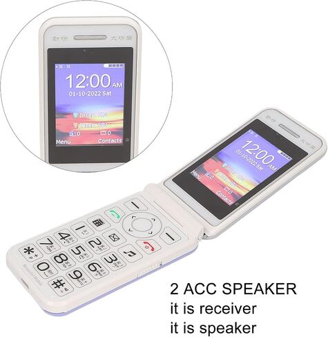 2G Unlocked Flip Phone, 2.4 inch HD Display Factory Unlocked Smartphone, Support 16GB, Large Keys and Key LED Light, SOS Alarm Flashlight, Cell Phone for Senior Kids Backup (US in Saudi Arabia