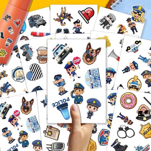 100 قطعة من ملصقات الشرطة للأطفال - سيارة الشرطة، شارات ملصق مضاد للماء لزجاجات المياه والكمبيوتر المحمول وأمتعة الكمبيوتر وسجل القصاصات والمراهقين والبالغين والبنات وديكورات أعياد الميلاد المضحكة in Kuwait