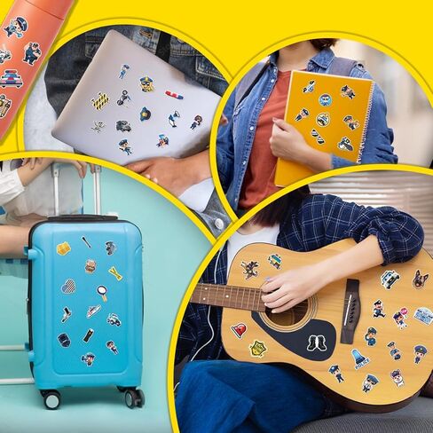 100 قطعة من ملصقات الشرطة للأطفال - سيارة الشرطة، شارات ملصق مضاد للماء لزجاجات المياه والكمبيوتر المحمول وأمتعة الكمبيوتر وسجل القصاصات والمراهقين والبالغين والبنات وديكورات أعياد الميلاد المضحكة in Kuwait