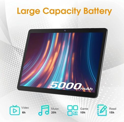 SGIN 10.1 Inch Tablets, Android 12 Tablet, 2GB RAM 64GB ROM, Quad-Core Processor, 5000mah, 2+5MP Camera, WiFi, IPS HD Touch Screen, Black in Kuwait