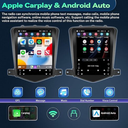 SIXTOP [2+64G] ستيريو سيارة Android لسيارة شيفروليه كروز J300 2008-2012 ترقية استبدال راديو Carplay Android Auto Mirror Link 30 سمة 9.7 بوصة شاشة لمس FM GPS بلوتوث + كاميرا احتياطية وميكروفون in Saudi Arabia