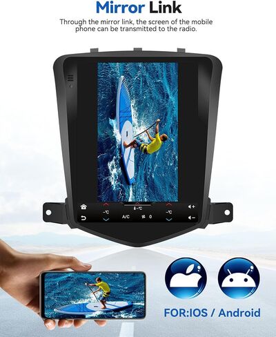 SIXTOP [2+64G] ستيريو سيارة Android لسيارة شيفروليه كروز J300 2008-2012 ترقية استبدال راديو Carplay Android Auto Mirror Link 30 سمة 9.7 بوصة شاشة لمس FM GPS بلوتوث + كاميرا احتياطية وميكروفون in Saudi Arabia
