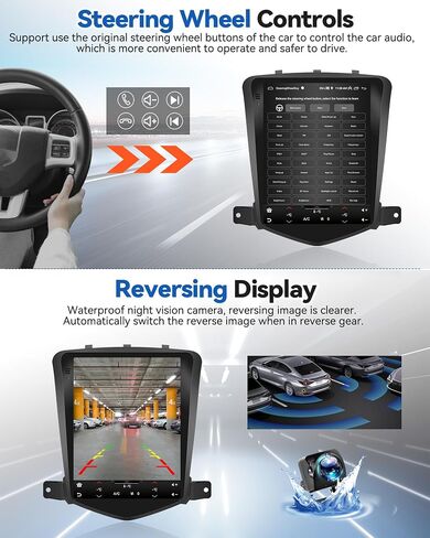 SIXTOP [2+64G] ستيريو سيارة Android لسيارة شيفروليه كروز J300 2008-2012 ترقية استبدال راديو Carplay Android Auto Mirror Link 30 سمة 9.7 بوصة شاشة لمس FM GPS بلوتوث + كاميرا احتياطية وميكروفون in Saudi Arabia