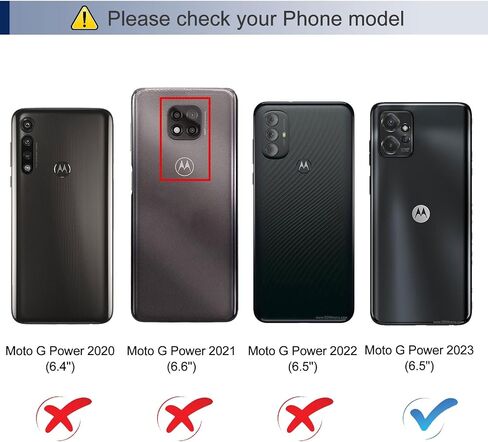 حافظة محفظة لهاتف Moto G Power 5G 2023 مع حامل بطاقة، غطاء جلد صناعي بمسند مغناطيسي مقاوم للصدمات من مادة TPU حافظة قابلة للطي لهاتف Motorola G Power 5G 2023 (قهوة) in Saudi Arabia