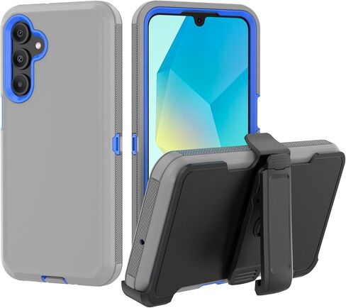 Case for Samsung Galaxy A16 5G Phone: Heavy Duty Shockproof Armor Protector Case Cover with Belt Clip Holster for Samsung Galaxy A16 5G 6.7 inch Phone Case (Black+Orange) in Saudi Arabia