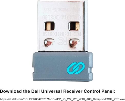 Universal Pairing Receiver Replacement for Dell WR221 WR221, USB Receiver, W126326704 (WR221 WR221, USB Receiver, 14.2 mm, 19.9 mm, 6.6 mm, , Titanium) in Saudi Arabia