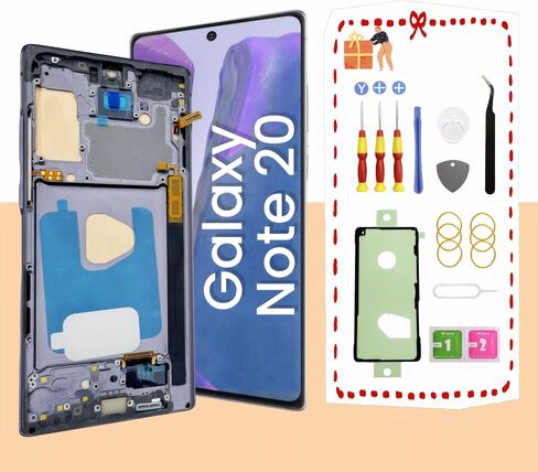 AMOLED Galaxy Note20 5G LCD Display Screen Assembly Replacement 4G for Samsung Note 20 Touch Digitizer Screen with Frame Toolkits N981U N981W (Bronze) in Saudi Arabia