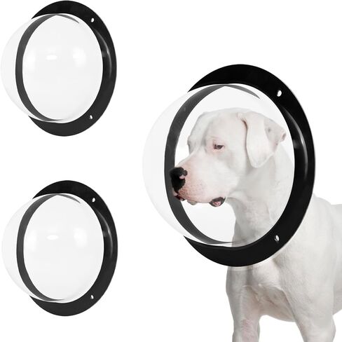 2 حزمة نافذة سياج الكلب، واضحة الحيوانات الأليفة فقاعة عرض قبة الباب نظرة خاطفة نافذة مستديرة صغيرة للكلاب / القط / الحصان خارج الملعب حديقة قطر 12.44 بوصة عمق 4.92 بوصة in Kuwait