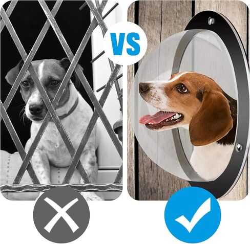 2 حزمة نافذة سياج الكلب، واضحة الحيوانات الأليفة فقاعة عرض قبة الباب نظرة خاطفة نافذة مستديرة صغيرة للكلاب / القط / الحصان خارج الملعب حديقة قطر 12.44 بوصة عمق 4.92 بوصة in Kuwait