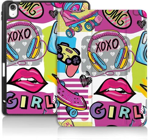 Smart Folio Case for iPad Air 11-inch M2 (2024), iPad Air 5th Generation Case Cute iPad Air 4th Generation Case,Artsy iPad Air Cases 10.9 inch iPad Case,Pencil Holder,XOXO Girl in Saudi Arabia