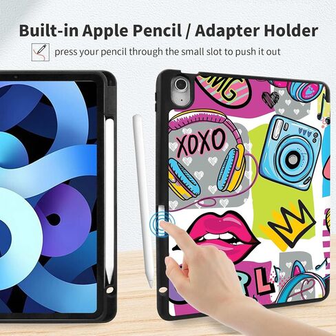 Smart Folio Case for iPad Air 11-inch M2 (2024), iPad Air 5th Generation Case Cute iPad Air 4th Generation Case,Artsy iPad Air Cases 10.9 inch iPad Case,Pencil Holder,XOXO Girl in Saudi Arabia
