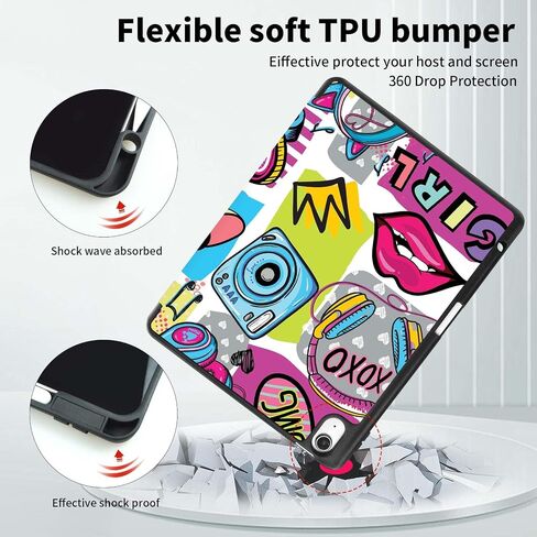 Smart Folio Case for iPad Air 11-inch M2 (2024), iPad Air 5th Generation Case Cute iPad Air 4th Generation Case,Artsy iPad Air Cases 10.9 inch iPad Case,Pencil Holder,XOXO Girl in Saudi Arabia