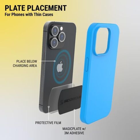Scosche MPLTMSPCH2-2PK MagicRing™ Magnetic Adapter Ring for MagSafe Phone Mount, Accessories and Wireless Charging, Metal Sticker Converter Compatible with iPhone, Galaxy and Android, Pack of 2 in Kuwait