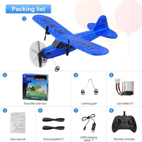 لعبة طائرة RC 2CH، طائرة RC جاهزة للطيران، طائرة تحكم عن بعد 2.4 جيجا هرتز سهلة الطيران طائرة شراعية RC للأطفال والمبتدئين (أحمر) in Kuwait