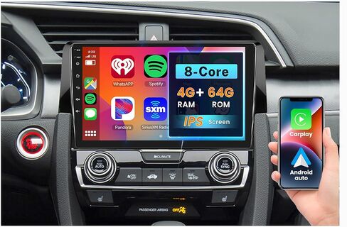 8 Core 4G+64G Radio for Honda Civic 2016 2017 2018 2019 2020, Rimoody Android 13 Car Stereo Carplay Android auto 9 Inch Touchscreen GPS 4G-WiFi Bluetooth FM DSP-36 Mirror Link Backup Camera in Saudi Arabia