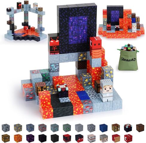 123PCS Magnetic Blocks - Forest Castle Theme Magnetic Blocks Building Toys, Toddler Magnet Toys STEM Building Game Sensory Gift for Kids Ages 3 4 5 6 7 8 9+ Boys Girls Birthday Gifts in Saudi Arabia