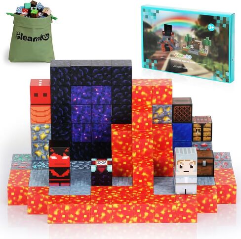 123PCS Magnetic Blocks - Forest Castle Theme Magnetic Blocks Building Toys, Toddler Magnet Toys STEM Building Game Sensory Gift for Kids Ages 3 4 5 6 7 8 9+ Boys Girls Birthday Gifts in Saudi Arabia