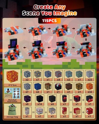 123PCS Magnetic Blocks - Forest Castle Theme Magnetic Blocks Building Toys, Toddler Magnet Toys STEM Building Game Sensory Gift for Kids Ages 3 4 5 6 7 8 9+ Boys Girls Birthday Gifts in Saudi Arabia