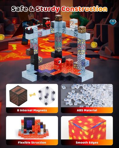 123PCS Magnetic Blocks - Forest Castle Theme Magnetic Blocks Building Toys, Toddler Magnet Toys STEM Building Game Sensory Gift for Kids Ages 3 4 5 6 7 8 9+ Boys Girls Birthday Gifts in Saudi Arabia