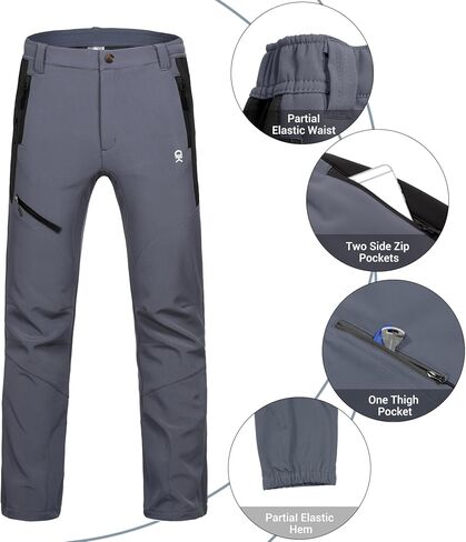Little Donkey Andy Men’s Fleece Lined Softshell Pants for Hiking SKiiing in Saudi Arabia