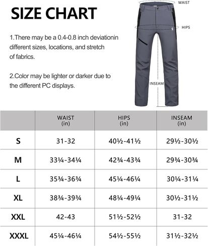 Little Donkey Andy Men’s Fleece Lined Softshell Pants for Hiking SKiiing in Saudi Arabia