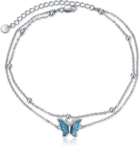 Evil Eye Anklet Sterling Silver Evil Eye and Hamsa Layered Anklet Bracelet Good Luck Protection Anklet Jewelry for Women in Saudi Arabia