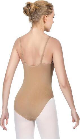 Women and Girls Seamless Nude Leotard Camisole Dance Leotard for Ballet Undergarment Leotard with Clear Straps in Saudi Arabia