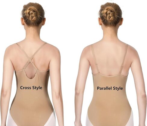 Women and Girls Seamless Nude Leotard Camisole Dance Leotard for Ballet Undergarment Leotard with Clear Straps in Saudi Arabia