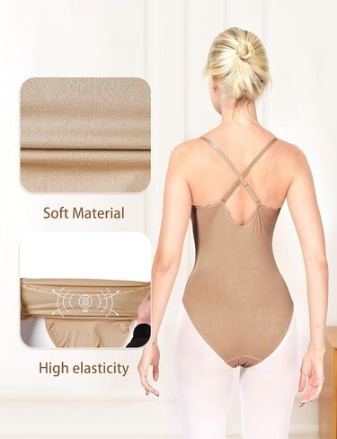 Women and Girls Seamless Nude Leotard Camisole Dance Leotard for Ballet Undergarment Leotard with Clear Straps in Saudi Arabia