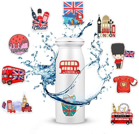 British London Style Stickers 50 Pcs Vinyl Decals for Water Bottles Kids Teens Adults Laptop Luggage Cup Computer Journal Wall Helmet Guitar Decoration Graffiti Sticker in Saudi Arabia