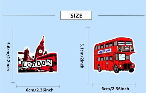 British London Style Stickers 50 Pcs Vinyl Decals for Water Bottles Kids Teens Adults Laptop Luggage Cup Computer Journal Wall Helmet Guitar Decoration Graffiti Sticker in Saudi Arabia