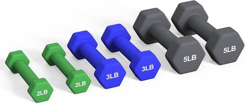 Portzon Weights Dumbbells Set with Various Color and Weights and Compatible, 1-15 LB, Anti-Slip, Anti-roll, Hex Shape in Saudi Arabia