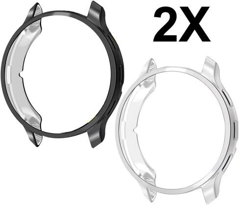 [2 Pieces] Case Compatible with Garmin venu 3, Black High Transparency All-Round Protective Case with Screen Protector, [Anti-Smudge] [Scratch-Resistant] TPU Protective Case-Black Silver in Kuwait