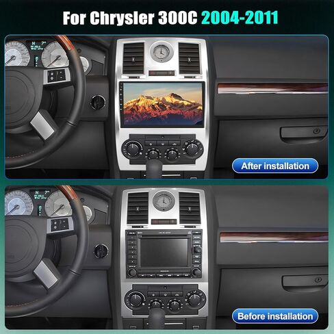 4+64G 8-Core Android 13 Car Stereo for Chrysler 300C 2004-2011 with Wireless CarPlay Android Auto, 9 '' IPS Touchscreen GPS Radio with WiFi Mirror Link Bluetooth FM RDS DSP 32EQ SWC + Backup Camera in Kuwait